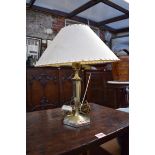A vintage electroplated table lamp, height excluding fitting 27cm.