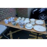 A Royal Doulton 'Albany' pattern part tea and dinner service; together with six Royal Worcester