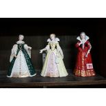 An interesting group of three Continental porcelain figures, probably Carl Thieme, 20cm high.