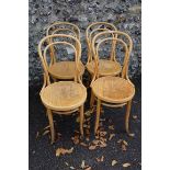 A set of four Thonet style bentwood chairs. This lot can only be collected on Saturday 19th December
