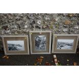 Three reproduction monochrome photographic prints of Clovelly and Ilfracombe.This lot can only be