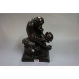 After Wolfgang Hugo Rheinhold, 'Darwin's Monkey', bronzed resin, 31cm high.