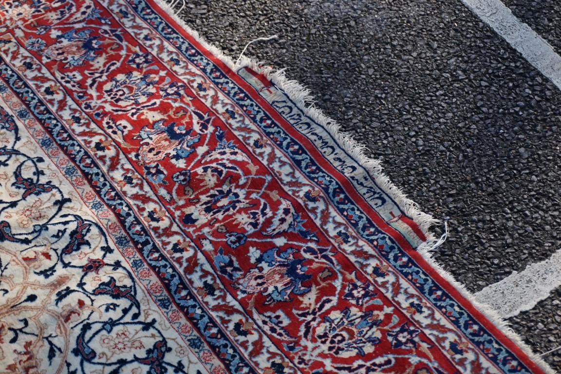 A signed Isfahan rug, 240 x 148cm. - Image 2 of 20