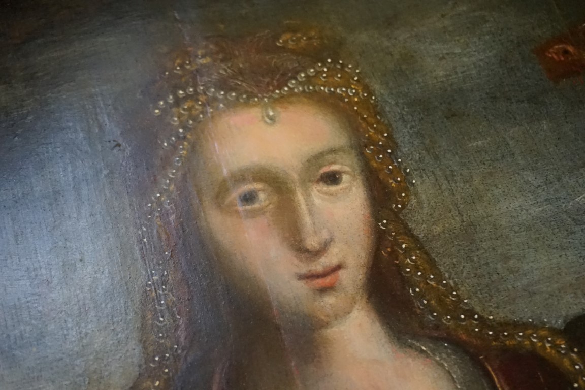 European School, 18th century, Mary Magdalene, oil on panel, 58 x 45.5cm. - Image 11 of 15