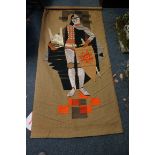 (THH) A 1960s mixed media collage of a medieval knight, 170 x 86cm.