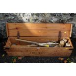 (THH) An old croquet set in box.This lot can only be collected on Saturday 19th December (9-2pm).