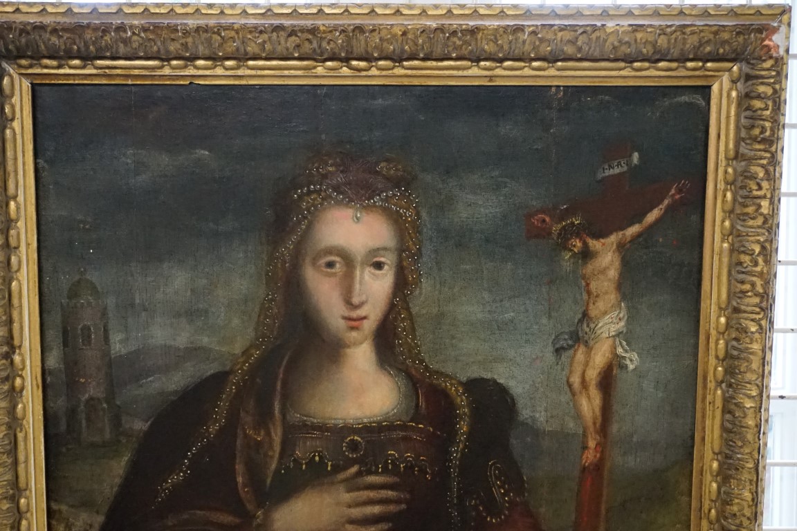 European School, 18th century, Mary Magdalene, oil on panel, 58 x 45.5cm. - Image 2 of 15