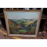 P H Blair, Downland landscape, signed and dated 73, oil on board, 50 x 60cm.