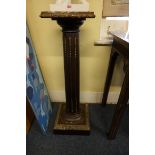 (THH) A 19th century mahogany, gilt brass and marble top pedestal, 100cm high.