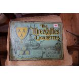 A vintage enamel double sided 'The Three Castles Cigarettes' sign, 28 x 38cm.