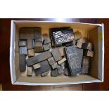 A quantity of old printing blocks.