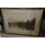 George Vicat Cole, 'Great Marlow', signed in pencil by the artist and the engraver, I.45 x 75cm.