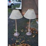 A pair of modern table lamps, with twist stems. This lot can only be collected on Saturday 19th
