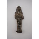 (THH) Antiquities: an Egyptian shabti figure, 16cm long, (repaired).