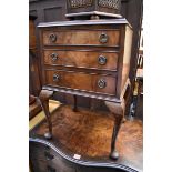 A reproduction mahogany bedside chest, 40cm wide.