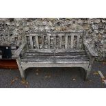 (THH) A 'Lister' teak garden bench, 58.5cm wide.This lot can only be collected on Saturday 19th