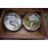 Automobilia: a pair Marchal 'Agree ABTP 335' car headlamps, circa 1930-50, 21.5cm diameter.