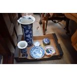 A collection of Chinese and Japanese porcelain and works of art, to include a large blue and white
