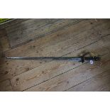 An antique German sword, having Passau 'Running Wolf' stamp, 82cm blade.