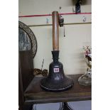 An Indian Bidriware hookah base table lamp, height excluding fitting 19.5cm.