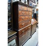 A George III mahogany chest on chest, 107cm wide.