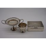 An Edwardian pierced silver tazza, by Williams Ltd, Birmingham 1907; together with two other