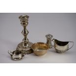 A small group of silver and sterling items, to include a sterling silver taste du vin, inset Mexican
