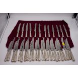 Twenty four silver handled Kings pattern knives, by Cooper Brothers & Sons Ltd, Sheffield 1963 &