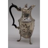 A Victorian silver hot water jug, by Wakely & Wheeler, London 1892, 22cm high, 550g gross weight.