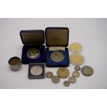 Coins: a US 1921 Morgan silver $1; together with various other coins and medals. (16)