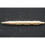 A vintage Cartier gold 'bamboo' ball point pen, stamped 14k, 10cm.