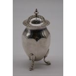 A silver sugar caster, by makers mark indistinct, Birmingham 1918, 13cm, 152g.