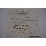 A designer hammered gold link bracelet, by Barbara Tipple, hallmarked 750, having two spare links,