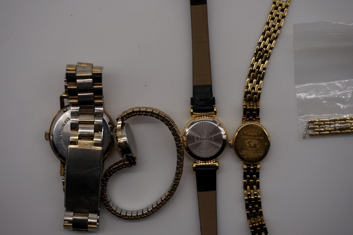 A vintage Mappin gold plated manual wind wristwatch, 33mm; together with three various ladies - Image 4 of 6