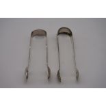 A pair of George IV Scottish silver Kings pattern sugar tongs, by F & Ss, Edinburgh 1825; together