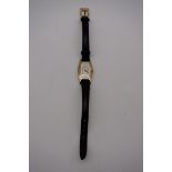 A circa 1934 Rolex 18k two tone gold manual wind ladies cocktail wristwatch, 15mm, on black