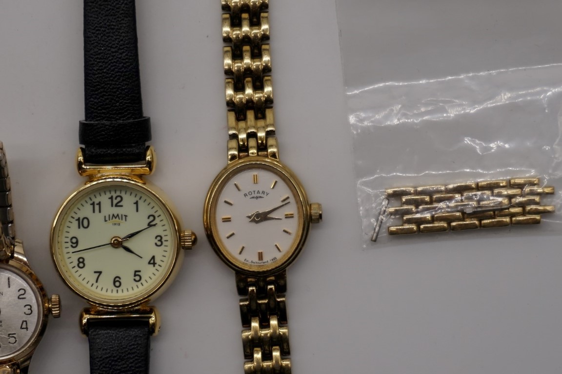 A vintage Mappin gold plated manual wind wristwatch, 33mm; together with three various ladies - Image 3 of 6