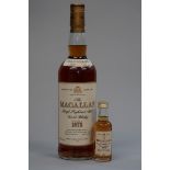 A 75cl bottle of The Macallan 18 year old 1973 vintage whisky, 43% abv, bottled in 1992; together