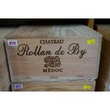 A case of twelve 75cl bottles of Chateau Rollan de By, 2005, Cru Bourgeois Medoc, in owc. (12)PLEASE