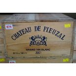 A case of twelve 75cl bottles of Chateau de Fieuzal Blanc, 2001, Pessac-Leognan, in owc. (12)