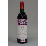 A 75cl bottle of Chateau Mouton Rothschild, 1988, Pauillac.