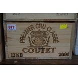 A case of twelve 37.5cl bottles of Chateau Coutet, 2001, 1st Barsac, in owc. (12)PLEASE NOTE: