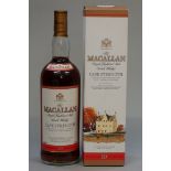 A 1 litre bottle of The Macallan 10 year old 'Cask Strength' whisky, 58.5cl abv, in original card