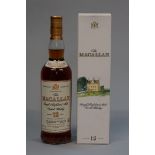 A 70cl bottle of The Macallan 12 year old whisky, 43% abv, in original card box.
