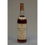 A 70cl bottle of The Macallan 12 year old whisky, Giovanetti & Figli, 43% abv.