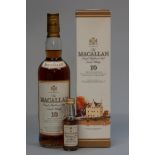 A 70cl bottle of The Macallan 10 year old whisky, in original card box, together with a similar