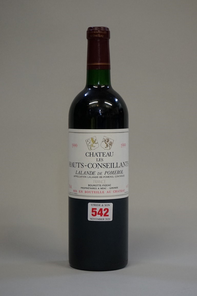 A 75cl bottle of Chateau Les Hauts-Conseillants, 1999, Lalande de Pomerol.