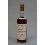 A 1 litre bottle of The Macallan 12 year old whisky, 1980s/1990s bottling.