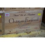 A case of twelve 75cl bottles of Chateau Fontenil, 1999, Fronsac, in owc. (12)PLEASE NOTE: