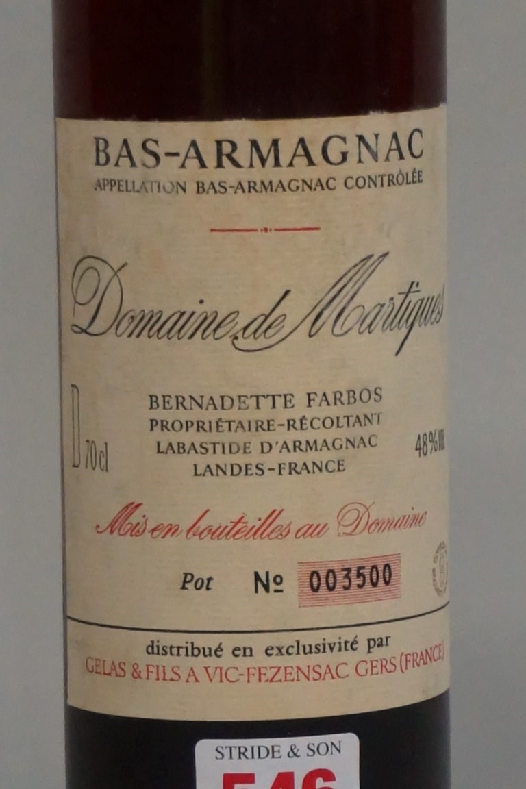 A 70cl bottle of Bas-Armagnac 1973 vintage, Domaine de Martiques. - Image 2 of 5